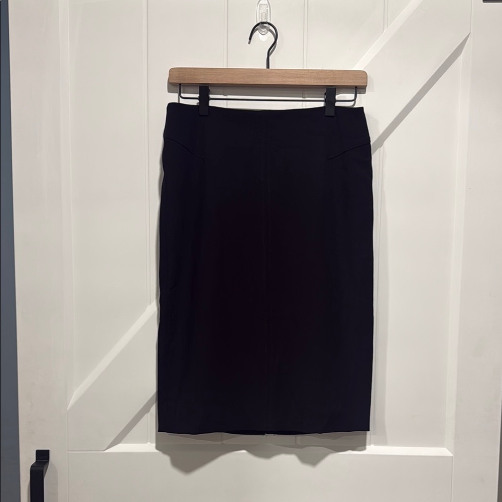 White House Black Market Classic Black Pencil Skirt with Trendy Zipper